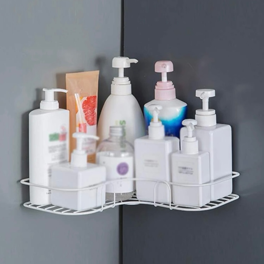 1pc Wall Mounted Bathroom Storage Rack - Picture 3 of 5